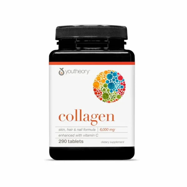 Youtheory Collagen 6000 mg with Vitamin C – Skin, Hair & Nail Formula