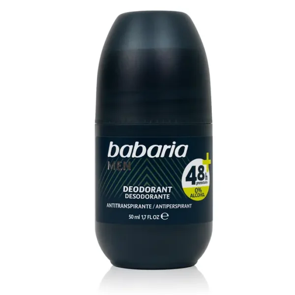 Babaria Men Deodorant Roll-On (0% Alcohol, 48h Protection)