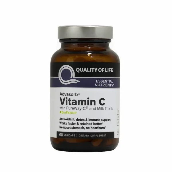 Quality of Life Advasorb® Vitamin C with PureWay-C® & Milk Thistle – 60 Vegicaps